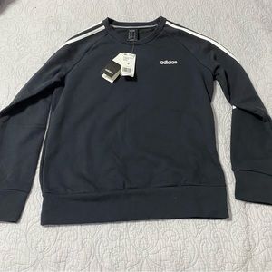 NWT Adidas black 3 stripe pullover